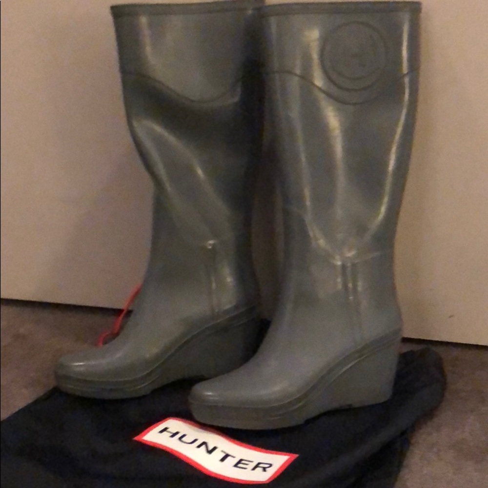 Gray Hunter rain boots